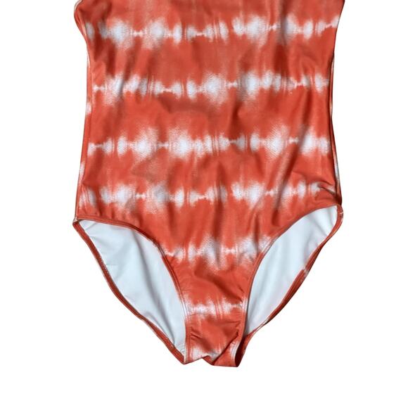 Melrose And Market Tie-Dye One-Piece Swimsuit Soft Orange White Girls 12 NWOT - Picture 3 of 7